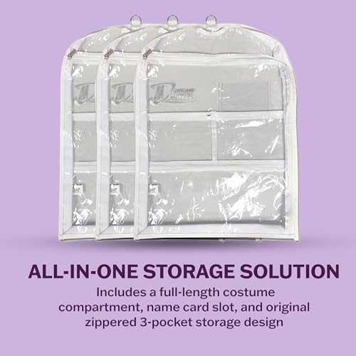 Clear Garment Bags for Dance Costumes 3-Pack, Short-Size, Side Zipper Entry, Storage Pockets for Shoes & Accessories, Size 24”x18”, Dream Duffel - Image 4