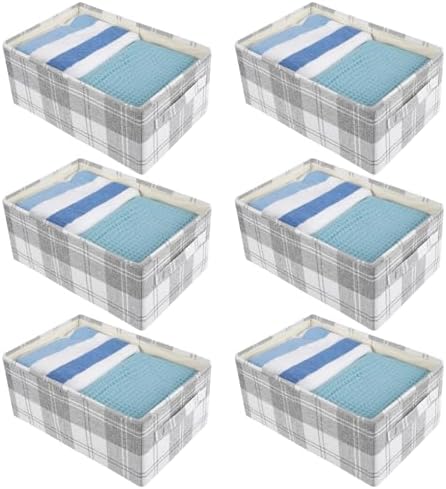 ANMINY Fabric Storage Bins Baskets, 18 x 12 Inch 6 Pack, Washable, Foldable by ANMINY