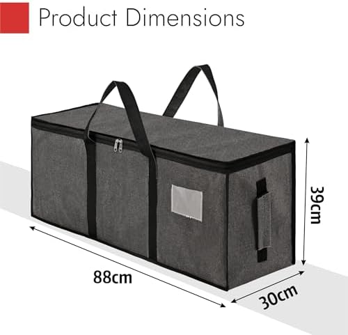 Kuber Industries Pack of 4 Durable Jumbo Storage Bags For Clothes Large With Zip & Handles | Packers & Movers Under Bed Storage Organizer Box for Clothes, Blanket & Toys | Dark Grey - Image 3