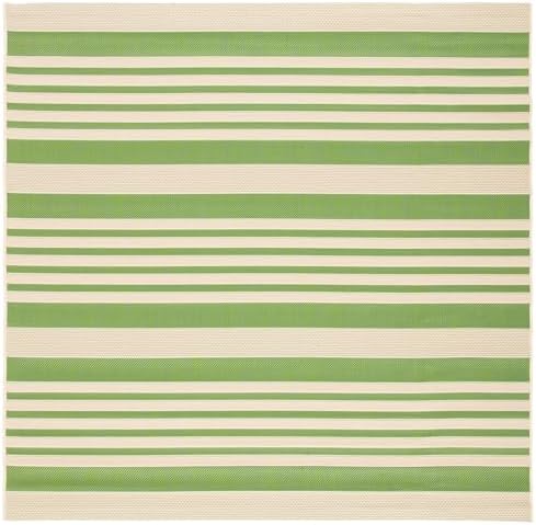 SAFAVIEH Washable Rug Outdoor Courtyard Collection - 5'3" Square, Green & Beige, Non-Shedding & Easy Cleaning, Ideal for Patio, Backyard, Mudroom (CY6062-244) - Image 2
