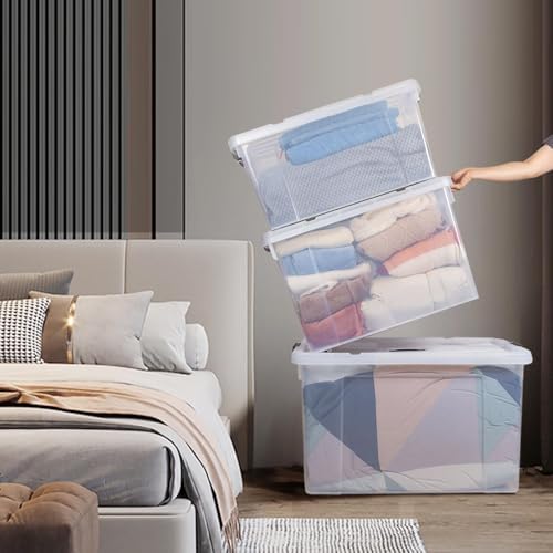 90 Quart 12-Pack Clear Storage Bins with Lids - Image 7