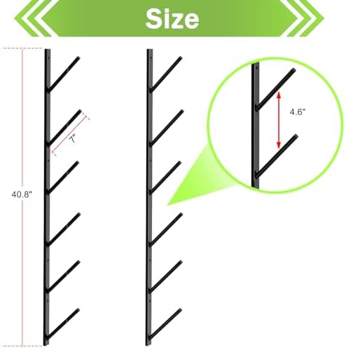 Linone Skateboard Wall Mount, 6-Tier Skate Board Rack Wall Mount, Snowboard Storage Longboard Deck Organizer, Skateboard Wall Display Hanger Holder - Image 4
