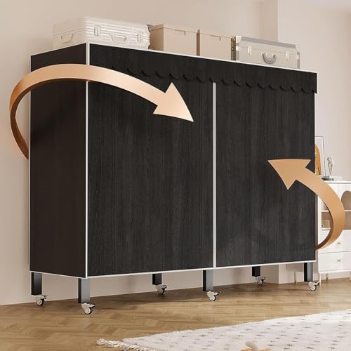 49.1in Heavy Duty Portable Closet with Black Cover - Image 5