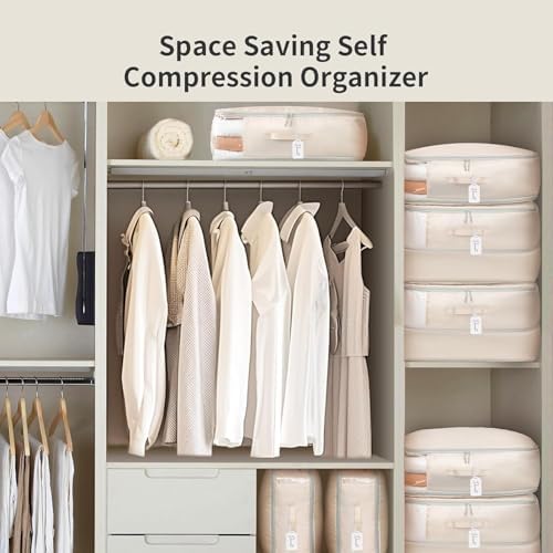 DIMJ Comforter Storage Bag - 110L Large Capacity Ultra Space Saving Self Compression Organize for Duvet, Pillow, Bedding, Blanket Sheet Storage Organizer Nylon Compression Bag for Storage - Image 6