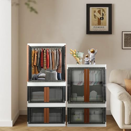 Wardrobe, Closet, Collapsible Storage Cabinet, Useful Box with Large Capacity, 37.5 Gal (142 L), Stackable on Box (19 Gal), Easy Storage of Clothes, Installation Free - Image 3