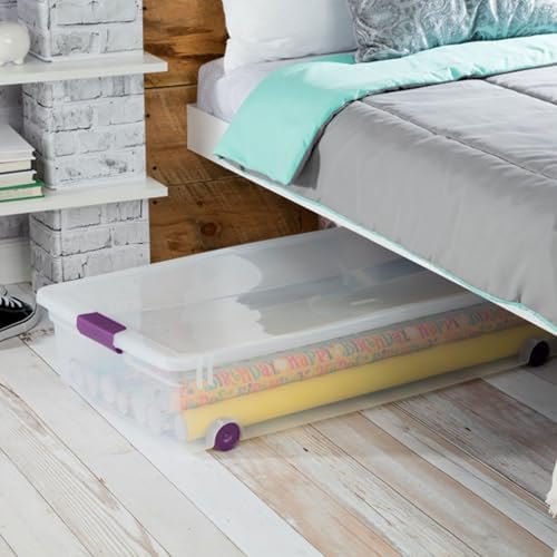 Sterilite 12-Pack ClearView Latch Box, Wheeled Underbed Organizer Bins for Home, 60 Quart - Image 5