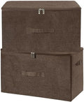 ANMINY Fabric Storage Bins with Zipper Lids, 20"x15"x12", Coffee, 2 PCS by ANMINY