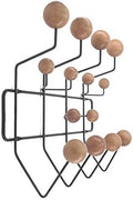SHISEDECO Classic Mid Century Hang it All Coat Rack Modern Wall Mounted Hooks with Painted Solid Wooden Balls(Multi Colors Available) (Black Frame Natural) by Unknown