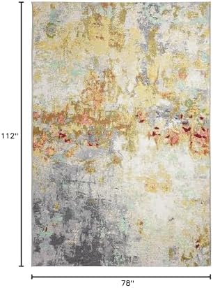 Liora Manne Marina Indoor/Outdoor Power Loomed Synthetic Blend Low Profile Area Rug - Contemporary Graphic Casual Colorful (Abstract Multi) (6'6" x 9'4") - Image 2