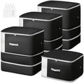 Comforter Storage Bag -130L Large Capacity Blanket Storage Bags 3-Layer Ultra Space Saving Self Compression Organizer, Washable Compression Bags for Storage Comforter Blanket, 4-Pack, Black by EasortmPackingCubes