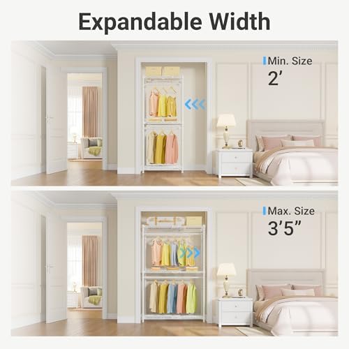 VIPEK X1 Expandable Clothes Rack Heavy Duty Adjustable Closet System White - Image 2