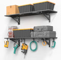 Jusgym 2 Pack Heavy Duty Garage Wall Shelving with 8 Hooks, 1x4ft, 500lbs by Jusgym