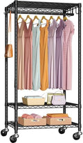 FUTASSI Rolling Clothes Rack, Clothing Racks for Hanging Clothes, Black by FUTASSI