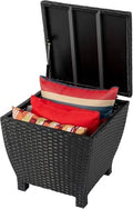 Sundale Black Wicker Storage Box, 13 Gallon Outdoor Deck Bin with Lid by SundaleOutdoor