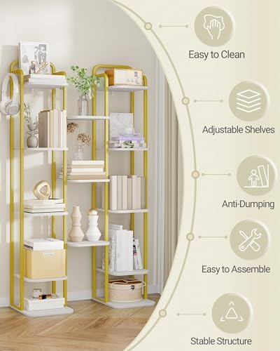 Hzuaneri 8 Tiers Vertical Shoe Rack, Tall Shoe Shelf with 2 Hooks - Image 7