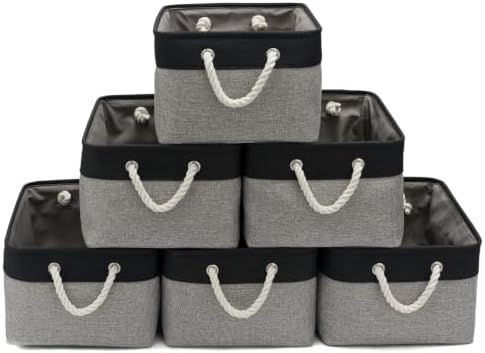 15.7x11.8x8.26 Inch Fabric Large Storage Bins with Handles 6 Pack by VQRTEXAStorageBasket