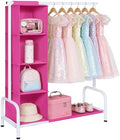 Univivi Kids Clothing Rack with Hanging Organizer, Rose Red and White by Univivi