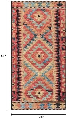 Unique Loom Outdoor Tribal Collection Area Rug - Tortuguero (2' x 4' 1" Runner Multi/Blue) - Image 2