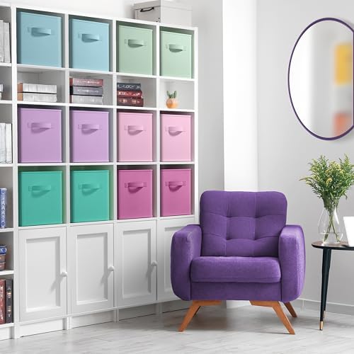 Sorbus Fabric Storage Cubes, 12 Pack (11 Inch, Multi Pastels 2) - Image 2