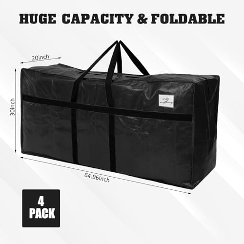 Windyun 4 Pcs 168 Gallon Extra Large Moving Bags XXL Heavy Duty Storage Bag - Image 2