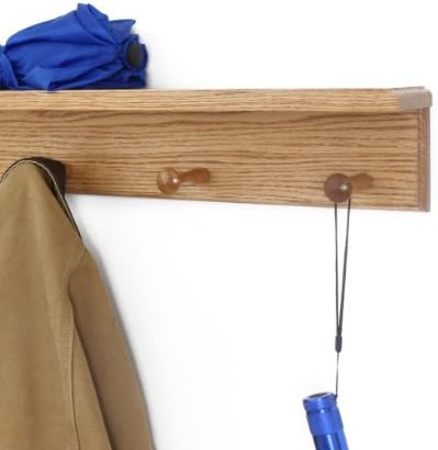 Oak Shaker Peg Rack with 4 inch Shelf (Cherry, 18" with 3 pegs) - Image 2