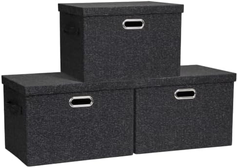 Storage Bins with Lids,Fabric Storage Bins with lids 16.3"x11.6"x10.9" by Posprica