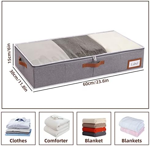 Yawinhe 27L Under Bed Storage,4 Pack Collapsible Container Bags,Grey - Image 6