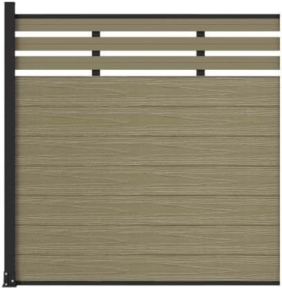 6x6 FT Wood Composite Privacy Fence Panel,Semi-Enclosed Outdoor AC Unit Cover,Trash Can Barrier | Weatherproof, Easy Installation, Durable Composite Fencing (Antique Wood with 1 Post) - Image 2