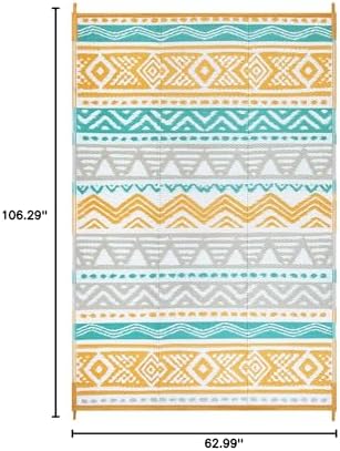 Lahome Waterproof Outdoor Rug 6x9, Reversible Outdoor Plastic Straw Rug - Image 2