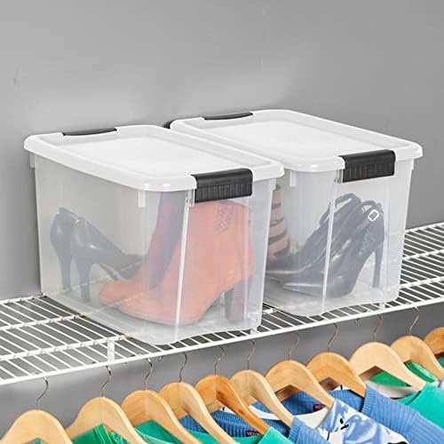 Sterilite 18-Pack Ultra Latching Box, Storage Bins with Lids, Clear Plastic, 30 Quart - Heavy-Duty Organizing Containers for Closet, Bathroom, and Office - Image 4