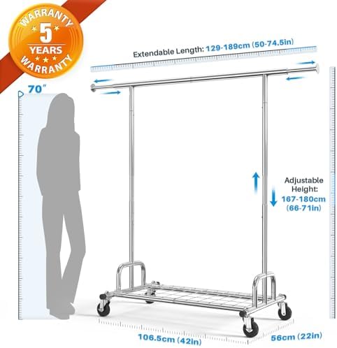 HOKEEPER Clothing Garment Rack Capacity 525LBS Collapsible Clothes Rack - Image 4