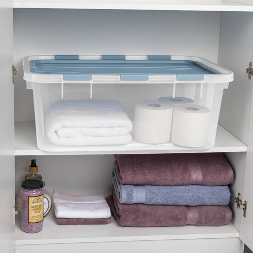 Sterilite Hinged Lid Storage Box, Plastic Container, 40 Quart, 12-Pack - Image 5
