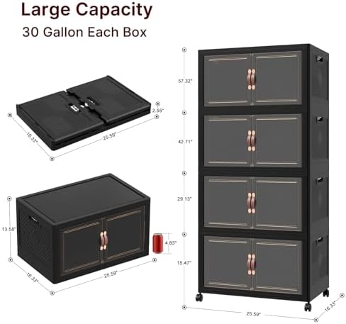 UAMFURI Stackable Storage Bins with Lids, 480QT Lockable Storage Cabinet - Image 4