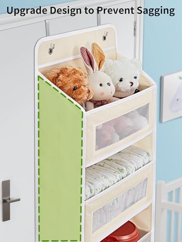 JARLINK Over the Door Organizer for Pantry, Bathroom, 5 Shelf Beige, 2 Pack - Image 4