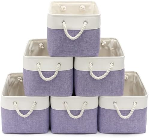 15x11x10 In Foldable Fabric Large Storage Bins with Handle 6 Pack by VQRTEXAStorageBasket