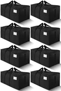 HOMESURE8 Pack 40 Gal Large Strong Moving Bags with Zippers & Carrying Handles - Water-Resistant - Heavy Duty Storage Tote for Space Saving, Fold Flat, Alternative to Moving Box (Black) by HOMESURE