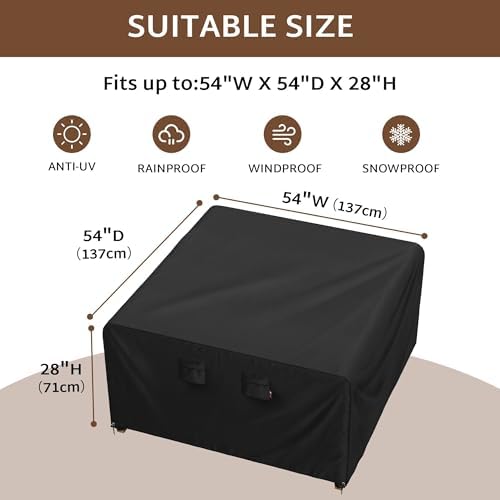 iBirdie Outdoor Table Patio Furniture Cover 54 x 54 inch Waterproof - Image 2