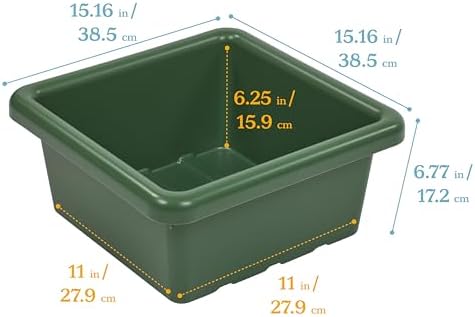 ECR4Kids Stackable Square Bins with Non-Snap Lids, Multipurpose Organization, Hunter Green, 2-Pack - Image 2