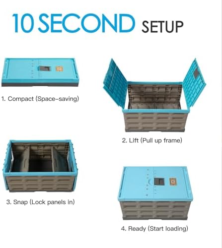 Heavy Duty Collapsible Storage Bins with Attached Lids, 12 Gal, 3 Pack - Image 6