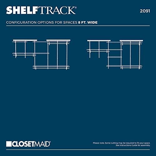 ClosetMaid ShelfTrack Wire Closet Organizer System, Adjustable from 7 to 10 Ft., With Shelves, Clothes Rods, Hardware, Durable Steel, White - Image 5