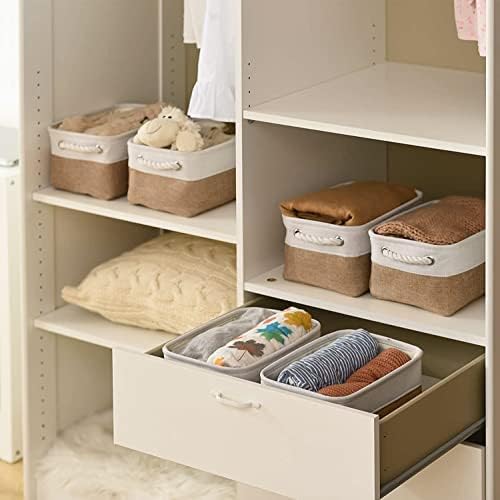 Small Baskets for Organizing, [6 PCS] Collapsible Storage Baskets for Shelves, Storage Bins Boxes Cubes for Clothes Books - Image 6