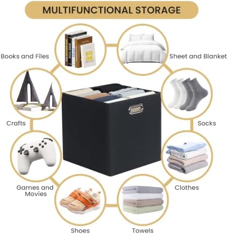 13x13 Storage Cubes Basket Containers for Shelf Cabinet Bookcase Boxes - Image 5