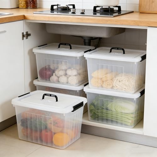 Zopnny 25-Qt Clear Plastic Storage Bin with Lid and Handles, 4-Pack - Image 6