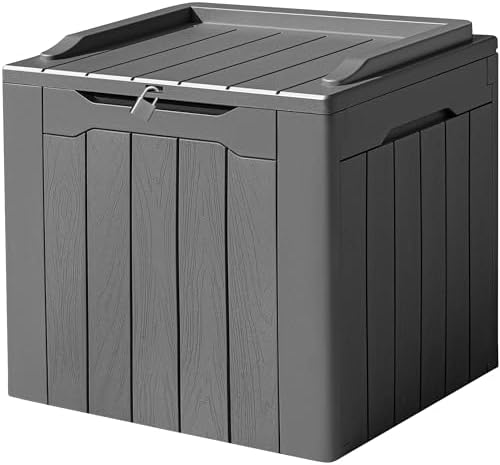 Devoko 31 Gallon Waterproof Outdoor Storage Box Resin Deck Box Lockable and UV Resistant for Patio Furniture,Garden Tools (Grey) by DEVOKO