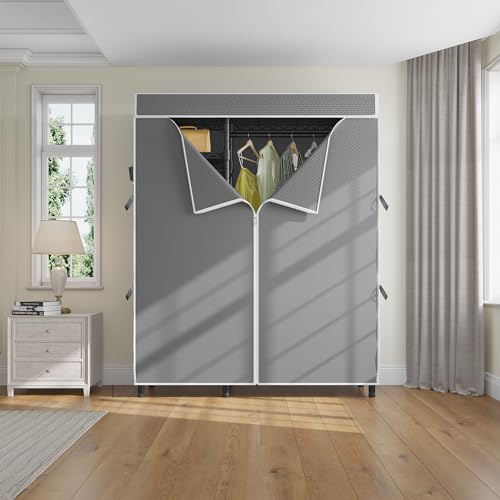 VIPEK Cover ONLY for V2/V2S/V7/R4/R3 Plus Clothes Rack, Dustproof Zippered Polyester Fabric Cover, Sturdy, Wrinkle Resistance, Breathability Keep Garments Dry, 46.1" L X 17.7" W X 75.2" H, Gray - Image 3