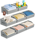 Homsorout Large Closet Organizers and Storage Bins - 8 Pack Trapezoid Storage Baskets for Shelves, Foldable Fabric Baskets with Handles Ideal for Closet, Basket, Wardrobe and Shelf Storage, Grey by Homsorout