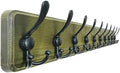 Dseap Coat Rack Wall - Heavy-Duty 38-1/4" Long, with Reinforced 10 Custom Tri-Hooks, Solid Wood Wall Hanger for Coats Hat Jackets - Rustic Farmhouse Entryway Hallway Storage, Weathered Green & Black by Dseap