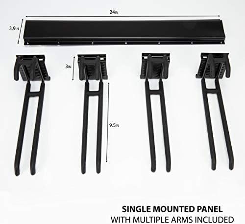 RaxGo Ski Wall Rack, Holds 4 Pairs of Skis & Skiing Poles or Snowboard for Home and Garage Storage, Wall Mounted, Heavy Duty and Adjustable Rubber-Coated Hooks - Image 4