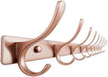 SKOLOO Coat Rack Wall Mounted - 10 Hooks, Heavy Duty, Stainless Steel, Metal Wall Hanger, Sturdy Coat Hooks for Hanging Coats, Jacket, Clothes, Hat, Matte Rose Gold by SKOLOO