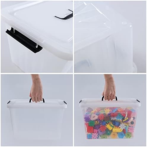 4-Pack 25 Quart Storage Boxes, Plastic Storage Latch Bin - Image 3